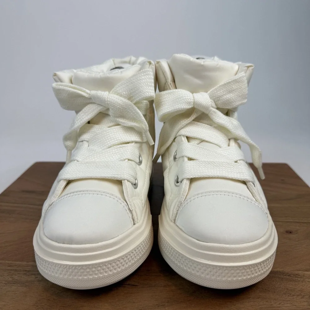 New Womens Converse CTAS Elements Ivory Nylon Platform Mid Snow‎ Boots Size 9 M